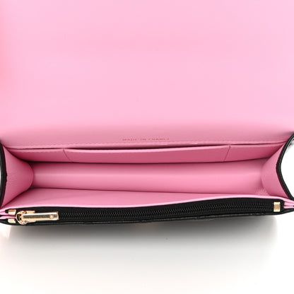 Chanel Lambskin Quilted Flap Phone Holder With Chain Black Lilac 5 of 15