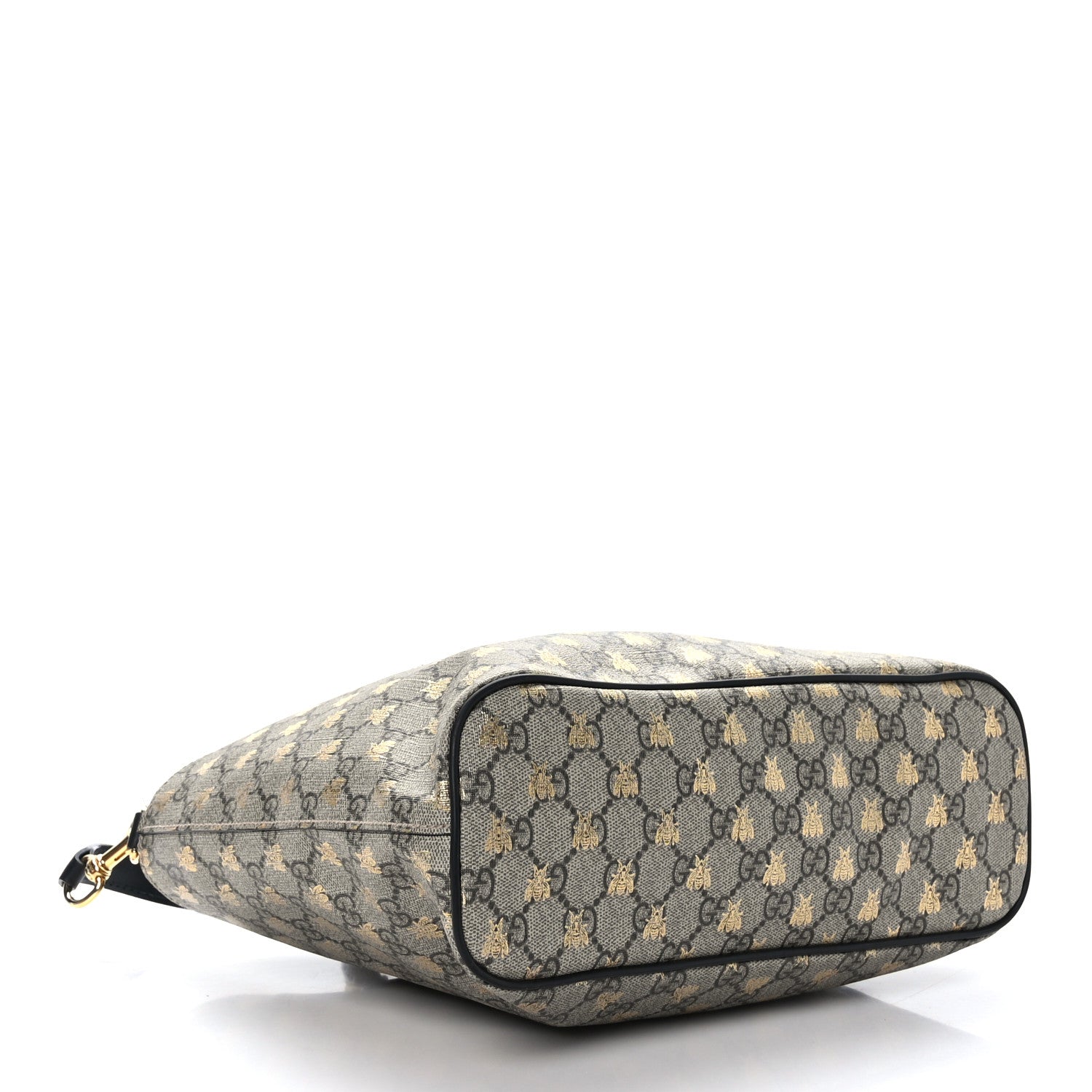 Gucci Soft GG Supreme Monogram Bees Small Crossbody Tote Beige Oro Black 4 of 13