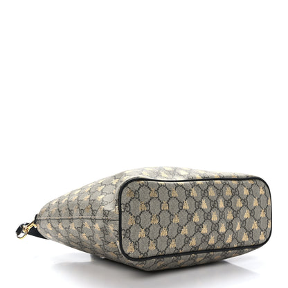 Gucci Soft GG Supreme Monogram Bees Small Crossbody Tote Beige Oro Black 4 of 13