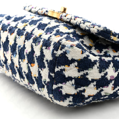 Chanel Tweed Quilted Medium Chanel 19 Flap Ecru Navy Blue Multicolor 10 of 10