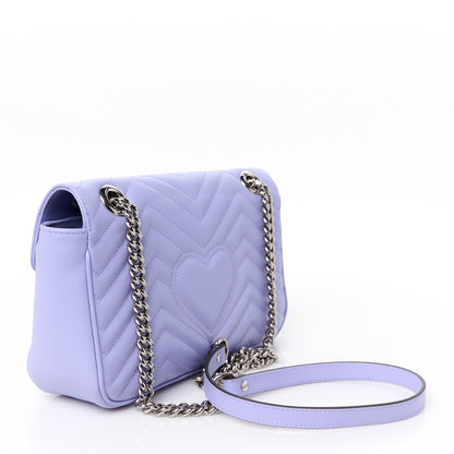 Gucci Calfskin Matelasse Small GG Marmont Shoulder Bag Lapis 3 of 11