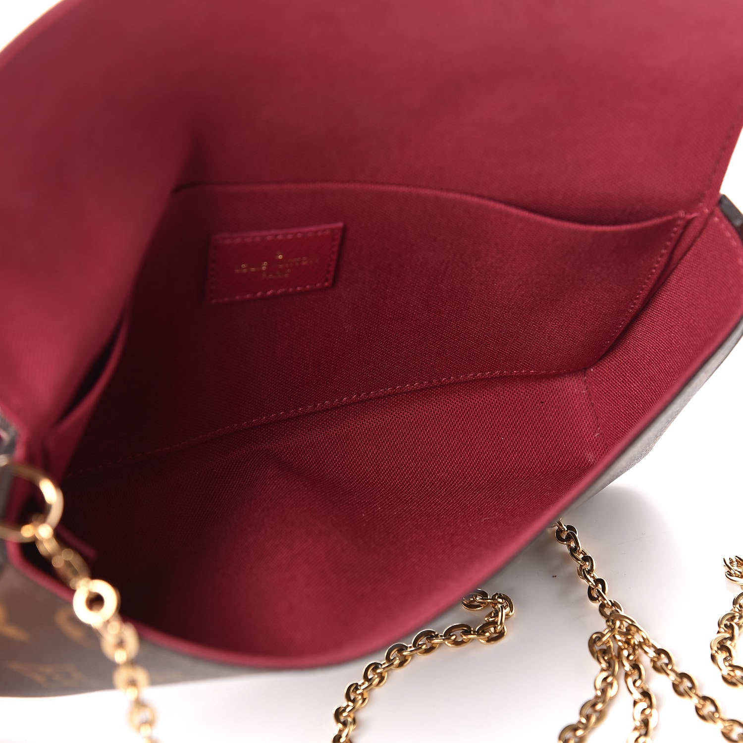 Louis Vuitton Monogram Pochette Felicie Chain Wallet Fuchsia 6 of 15