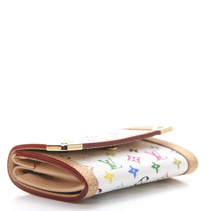 Louis Vuitton Monogram Multicolor Porte-Monnaie Plat Coin Purse White 4 of 8