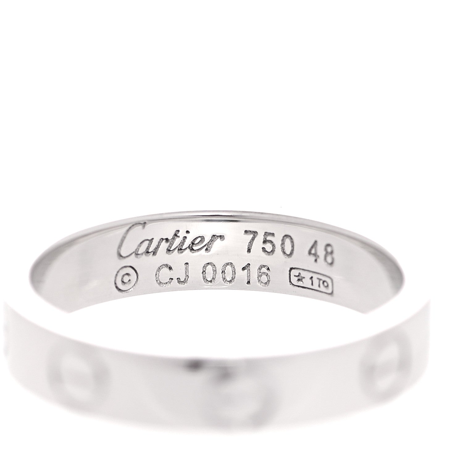 Cartier 18K White Gold 3.5mm LOVE Wedding Band Ring 48 4.5 8 of 8
