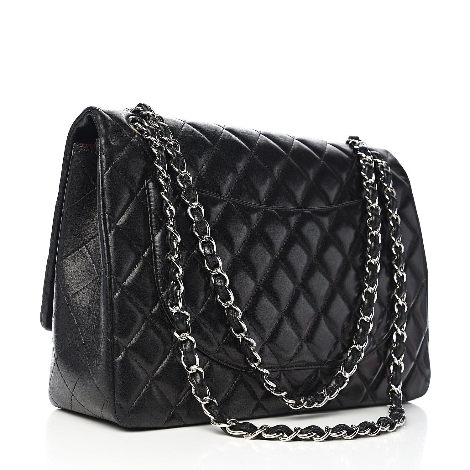 Chanel Lambskin Quilted Maxi Single Flap Black 2 of 12