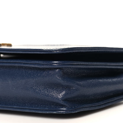 Chanel Sheepskin Quilted Mademoiselle Vintage Wallet On Chain WOC Navy 11 of 12
