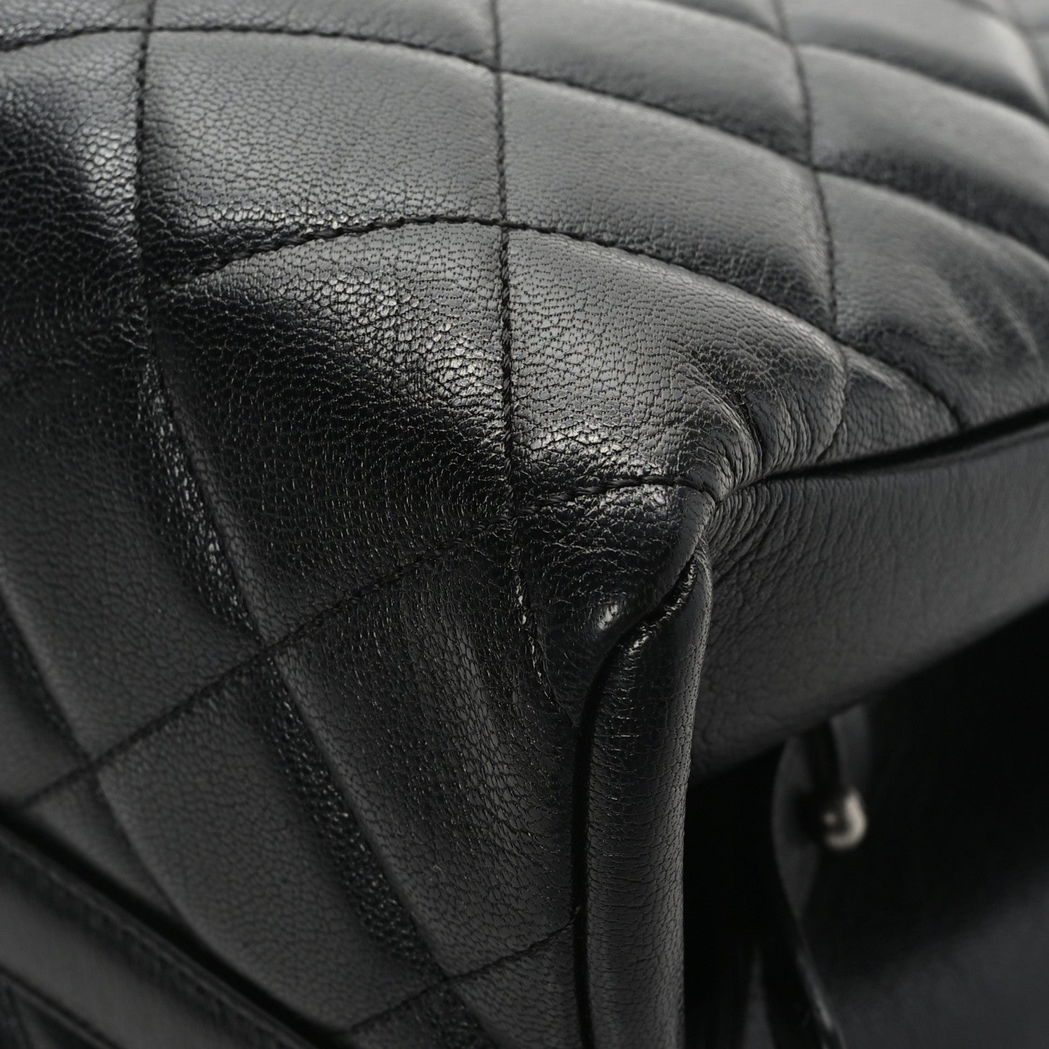 Chanel Metallic Goatskin Quilted Large City Rock Shopping Bag Black 9 of 11