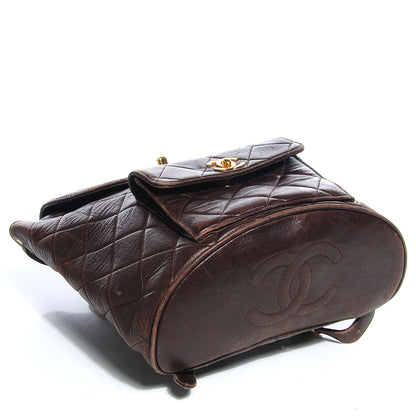 Chanel Lambskin Quilted Backpack Brown 4 of 7