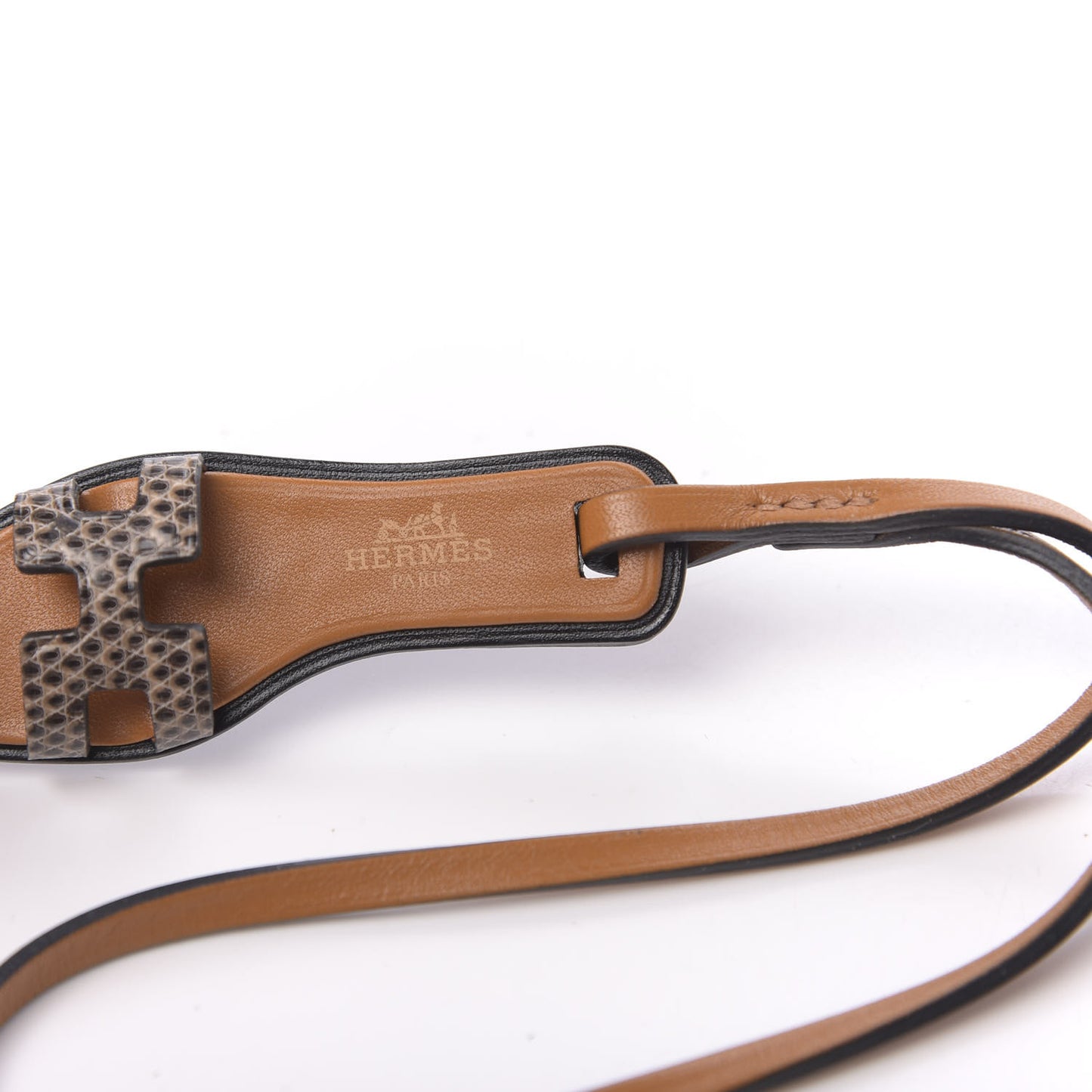 Lizard Butler Calfskin Hunter Oran Nano Bag Charm Naturale Sable