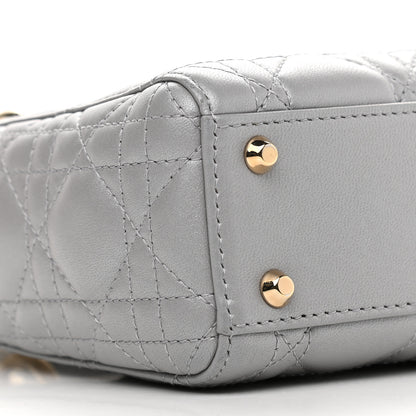 Christian Dior Metallic Lambskin Cannage Mini Lady Dior Grey 8 of 10