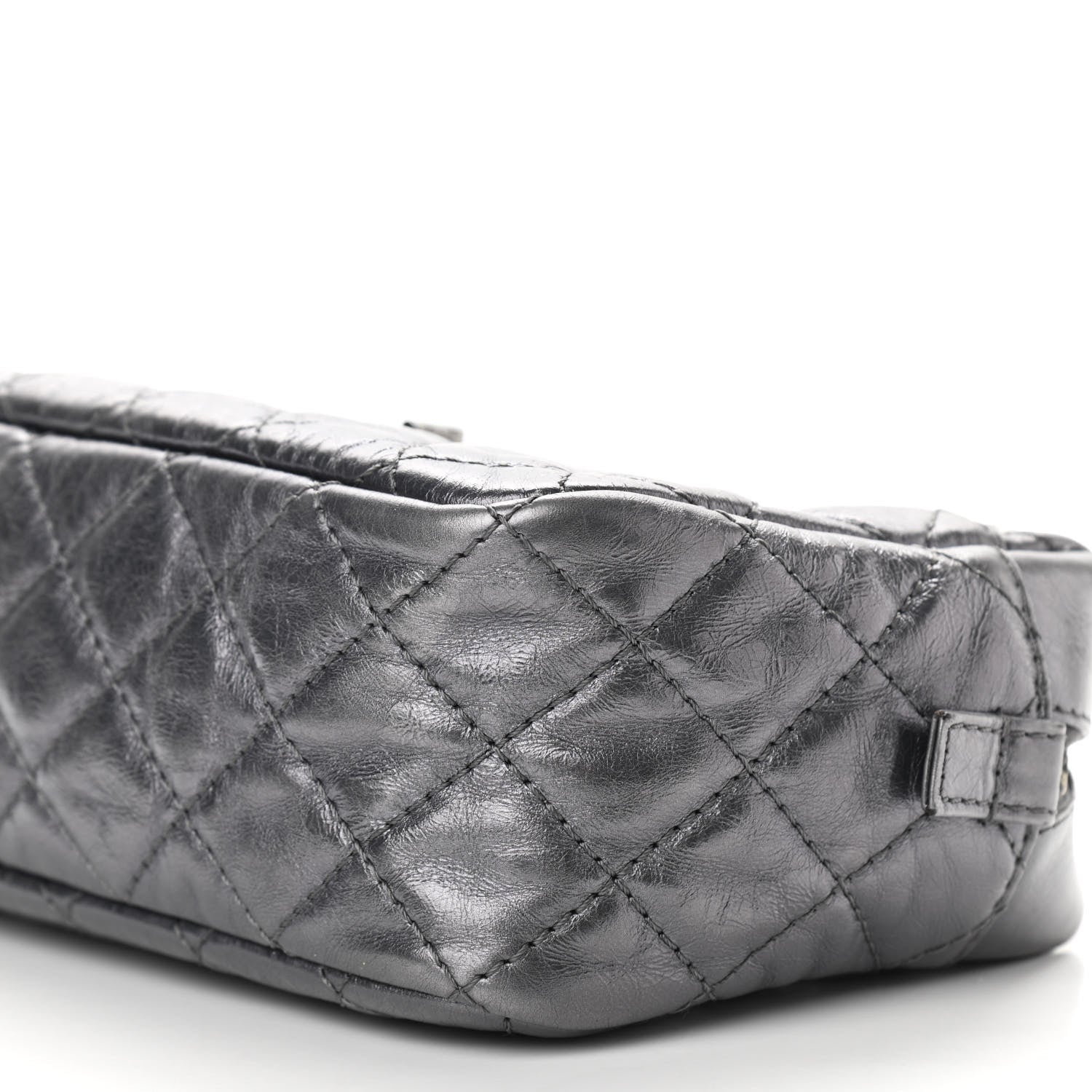 Chanel Metallic Aged Calfskin Quilted Medium Reissue Camera Case Dark Silver 10 of 11