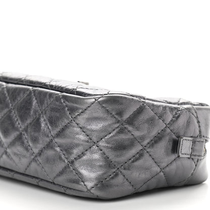 Chanel Metallic Aged Calfskin Quilted Medium Reissue Camera Case Dark Silver 10 of 11