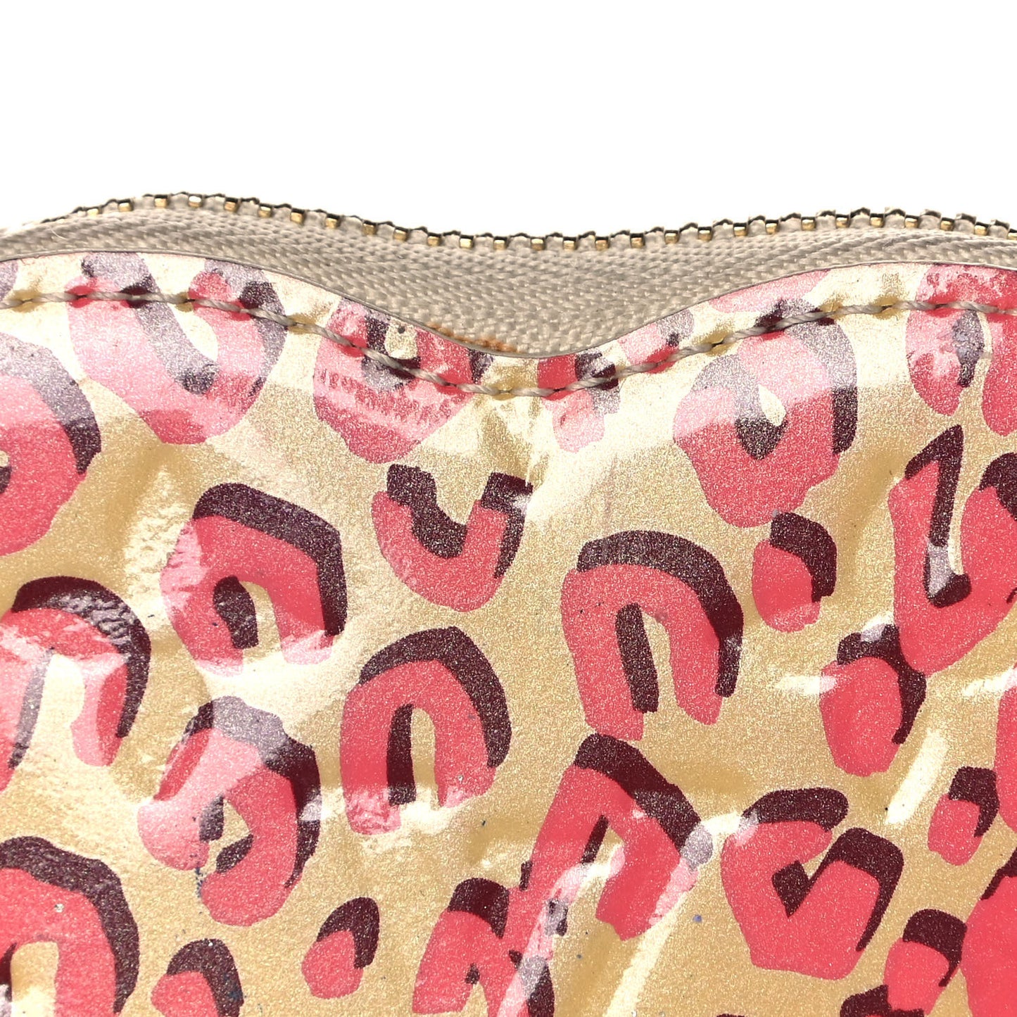 Vernis Leopard Coeur Heart Coin Purse Blanc Corail