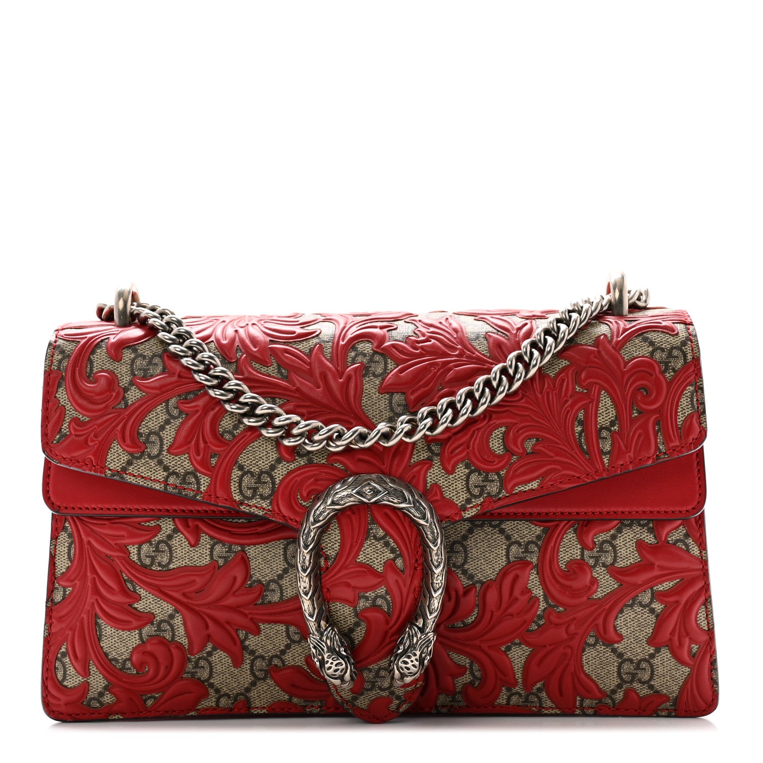 Gucci GG Supreme Monogram Arabesque Small Dionysus Shoulder Bag Hibiscus Red 1 of 13