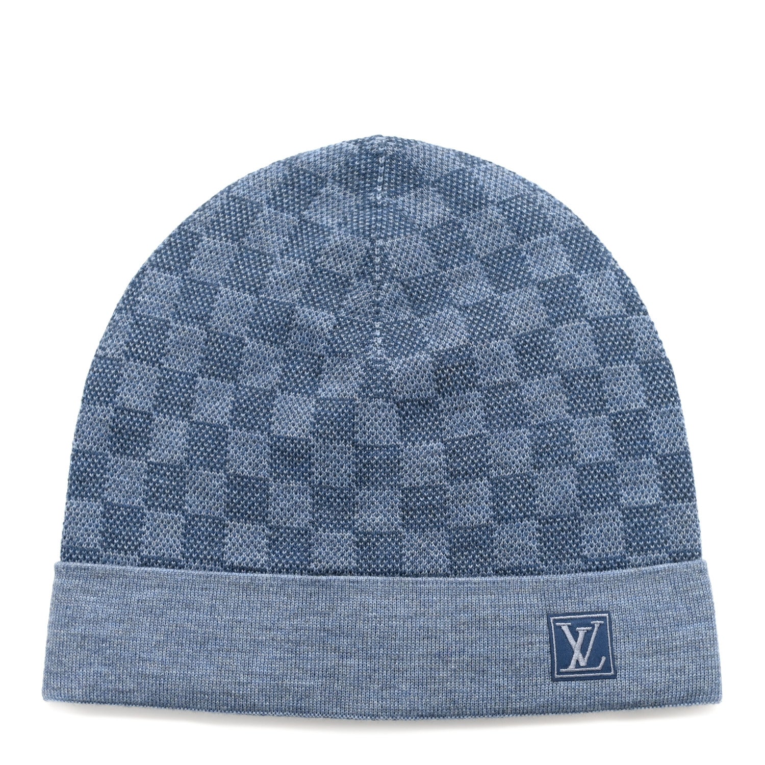 Louis Vuitton Wool Petit Damier Hat NM Light Blue 1 of 4