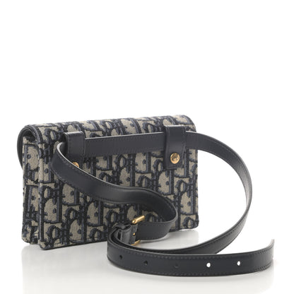 Christian Dior Oblique Saddle Belt Bag Blue 2 of 4