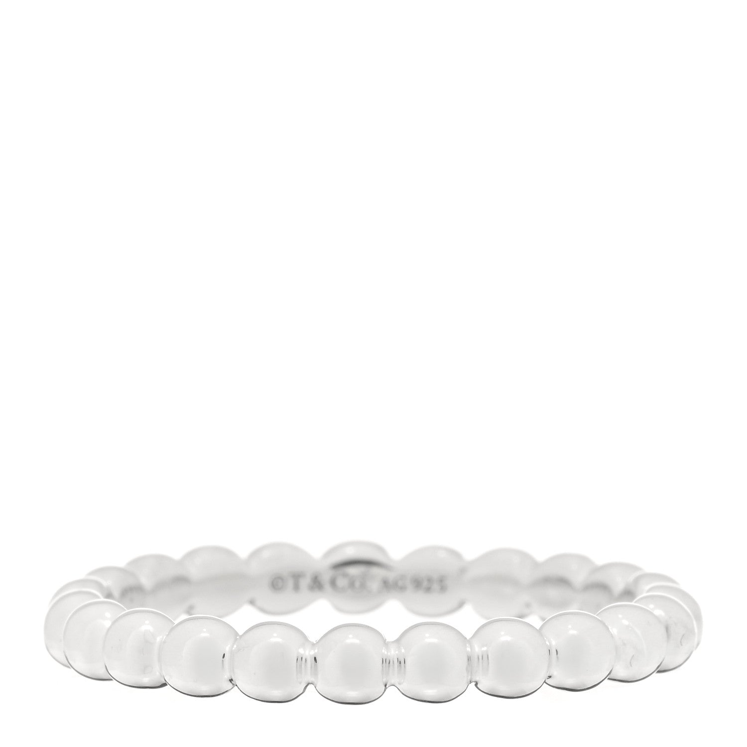 Tiffany Sterling Silver HardWear Bead Ring 57 8 1 of 3