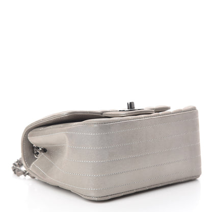 Chanel Iridescent Calfskin Chevron Quilted Mini Square Flap Silver 4 of 11