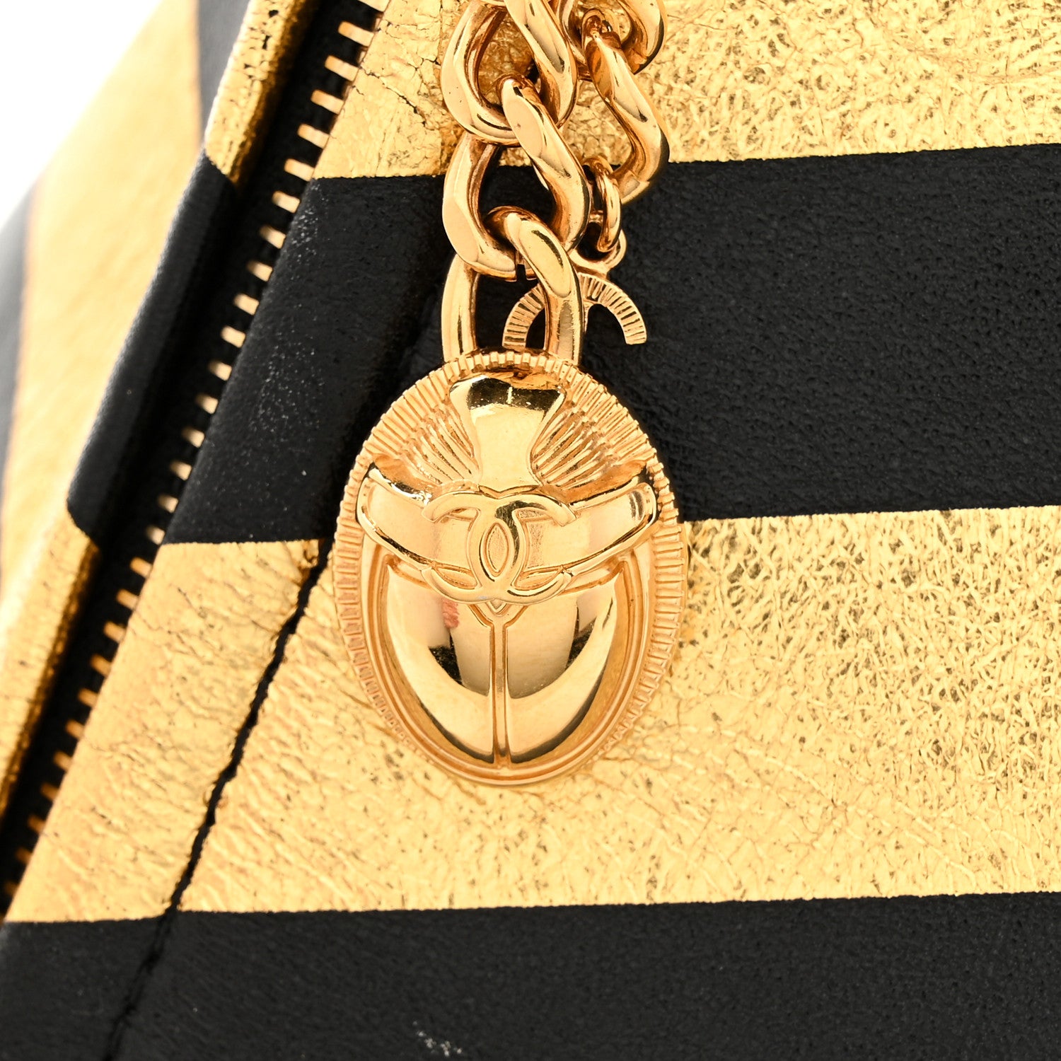 Chanel Metallic Lambskin CC Kheops Pyramid Bag Gold Black 8 of 8