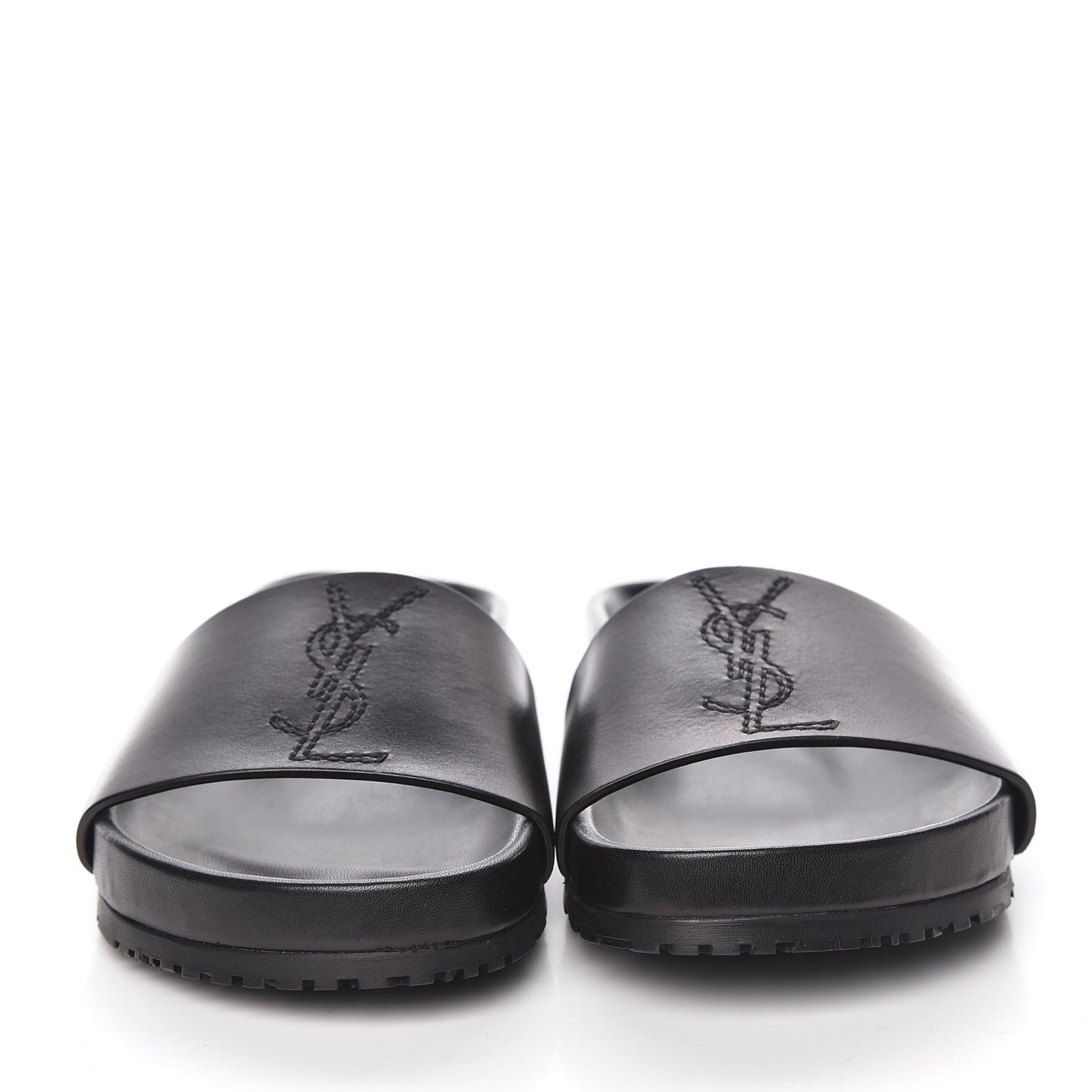 Calfskin Monogram Joan Slide Sandals 36 Black