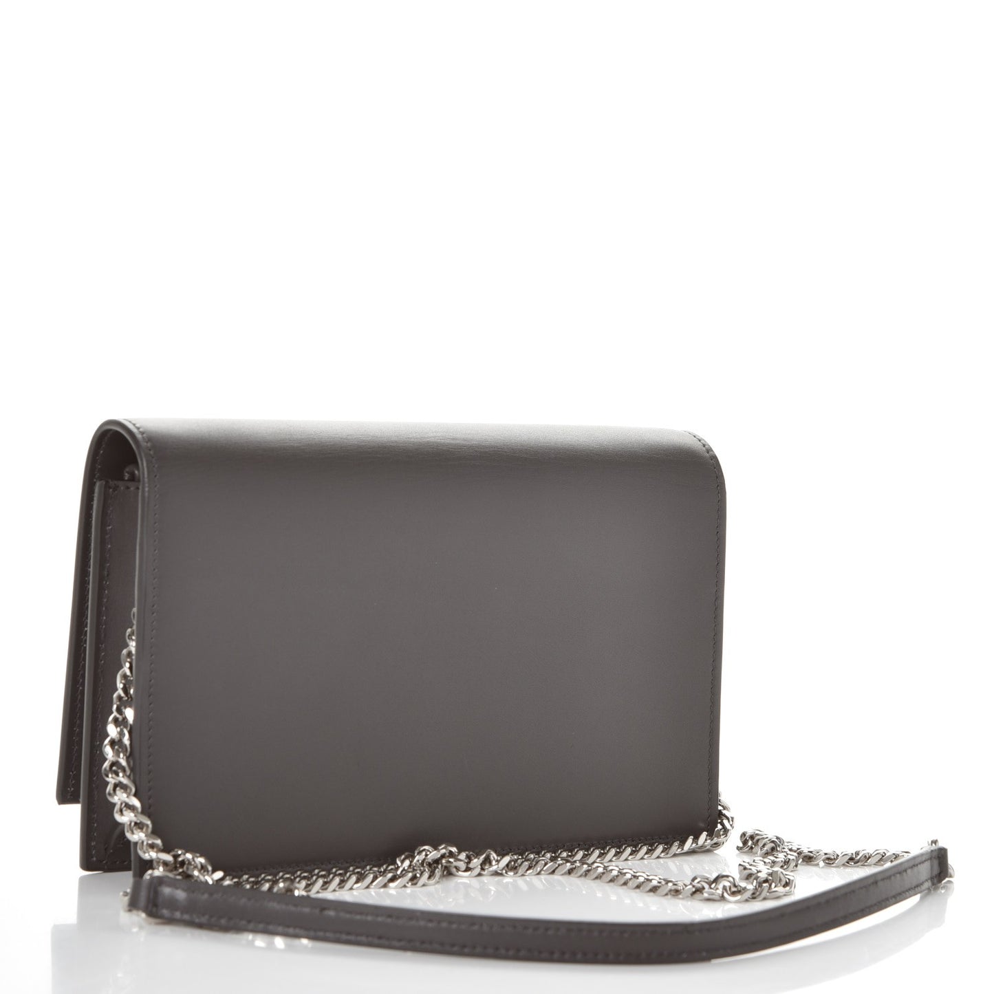 Smooth Calfskin Classic Monogram Kate Tassel Chain Wallet Grey
