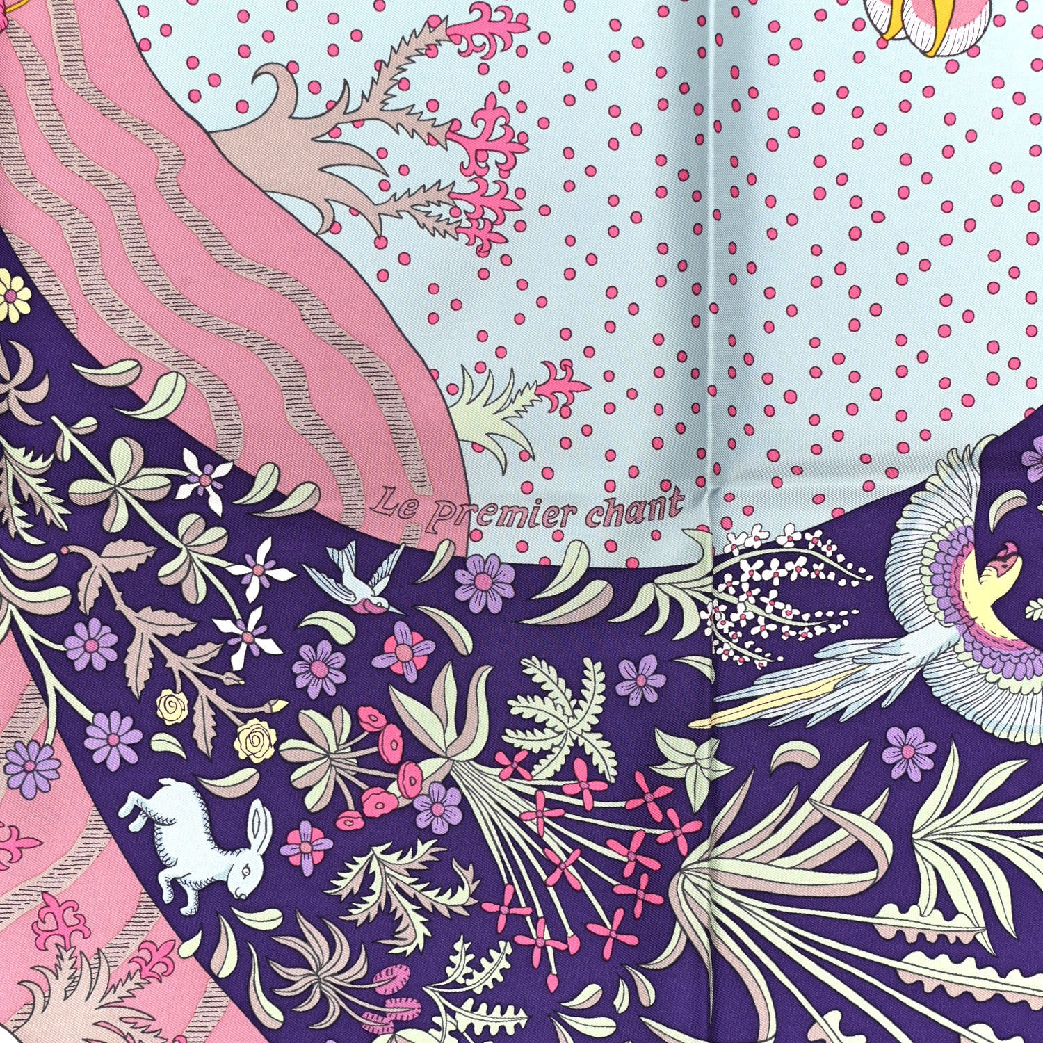 Hermes Silk Le Premier Chant Scarf 90 Violet Bleu Glacier 3 of 6