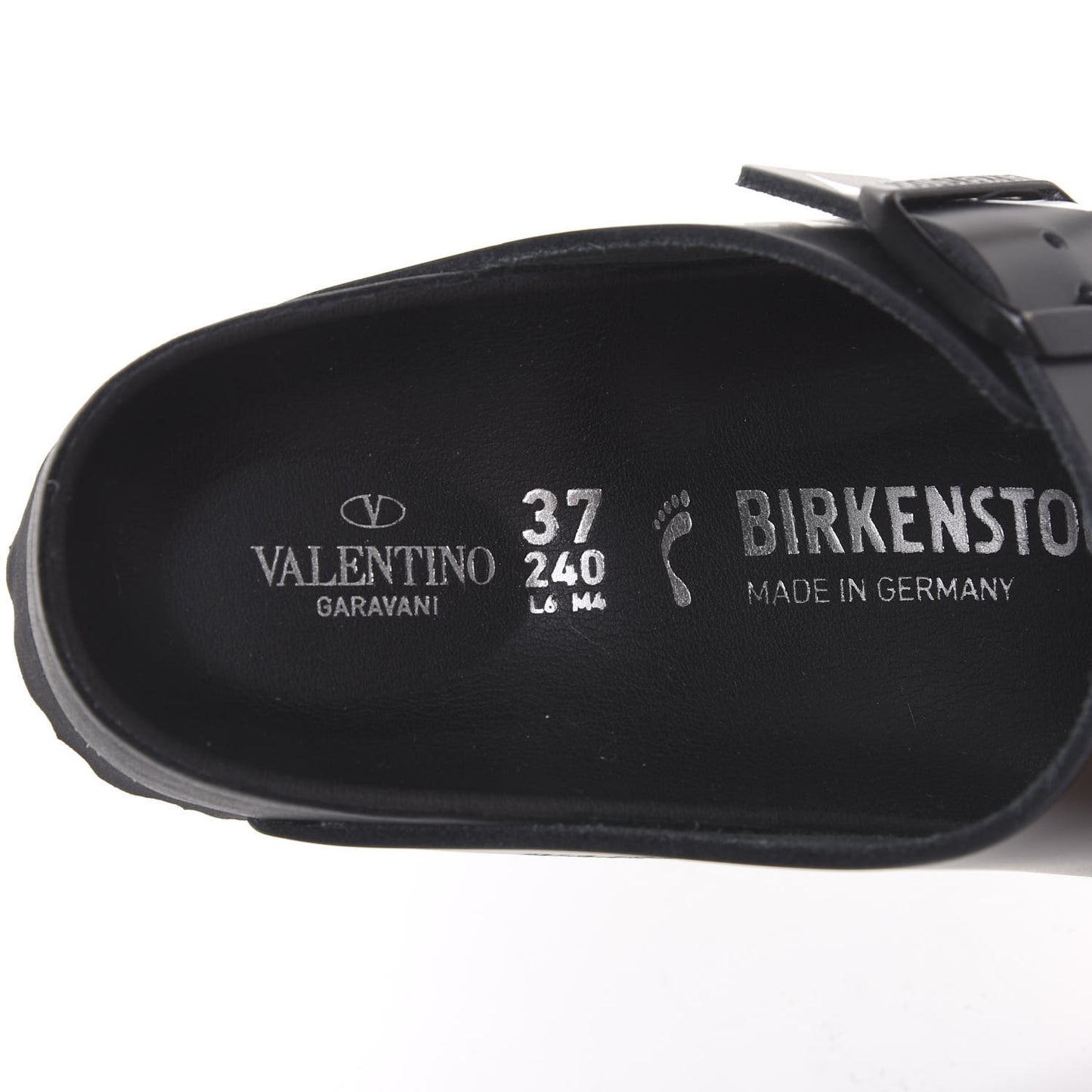 Calfskin VLTN Birkenstock Slide Sandals 37 Black