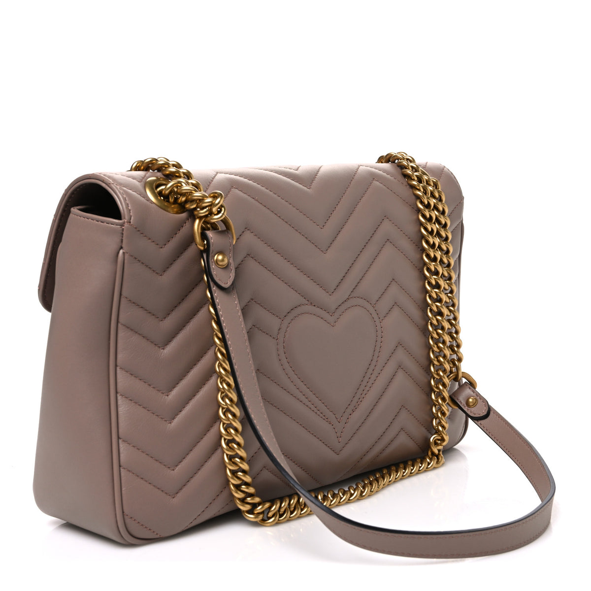 Gucci Calfskin Matelasse Medium GG Marmont Shoulder Bag Porcelain Rose 3 of 10