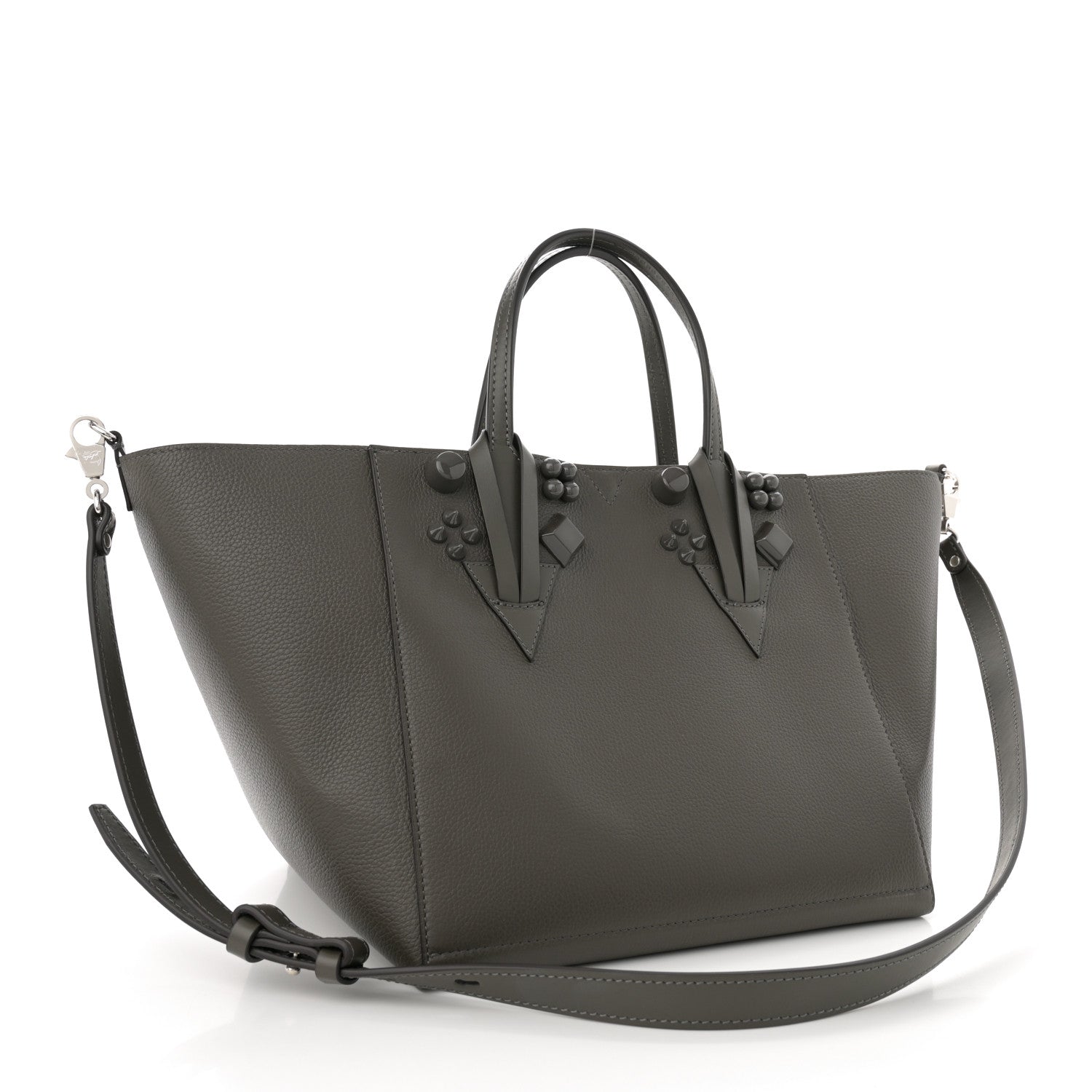 Christian Louboutin Calfskin Empire Spike Studded Small Cabachic Tote Rocket 3 of 11