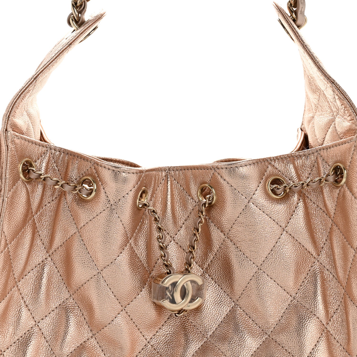 Chanel Metallic Caviar Quilted Small Chanel 25 Handbag Copper 8 of 11