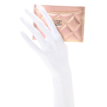 Chanel Iridescent Calfskin Quilted Card Holder Pink 2 of 8