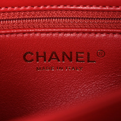 Chanel Lambskin Chevron Quilted Medium Trendy CC Dual Handle Flap Bag Red 6 of 11