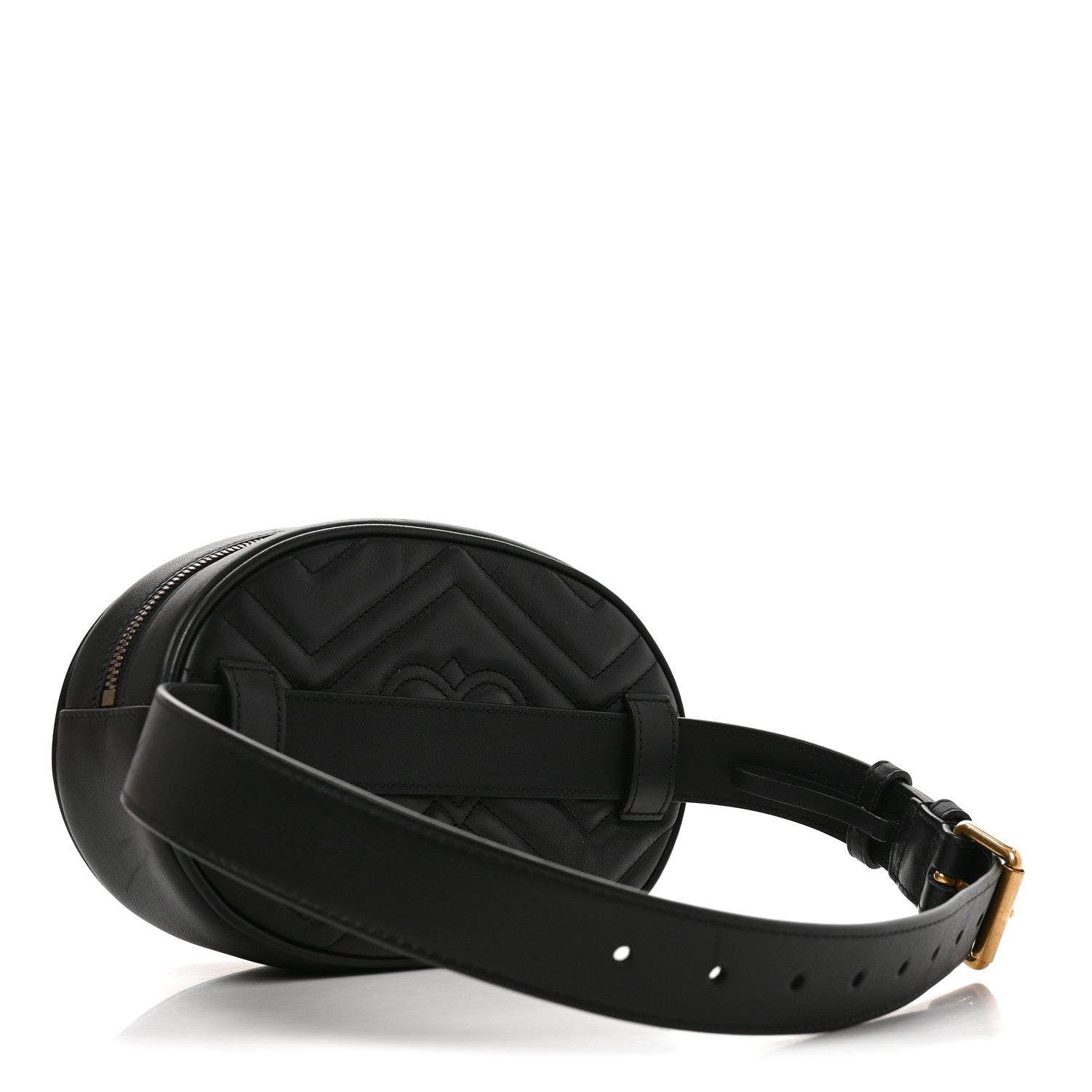 Gucci Calfskin Matelasse GG Marmont Belt Bag 65 26 Black 3 of 10