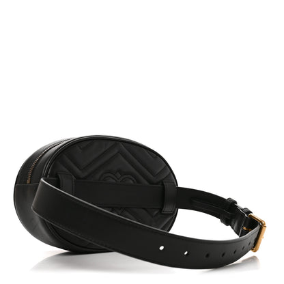 Gucci Calfskin Matelasse GG Marmont Belt Bag 65 26 Black 3 of 10