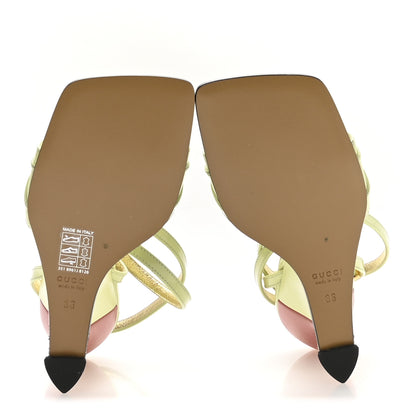 Gucci Regent Calfskin Crystal Snake Head Sandals 36 Pistachio Green 6 of 8