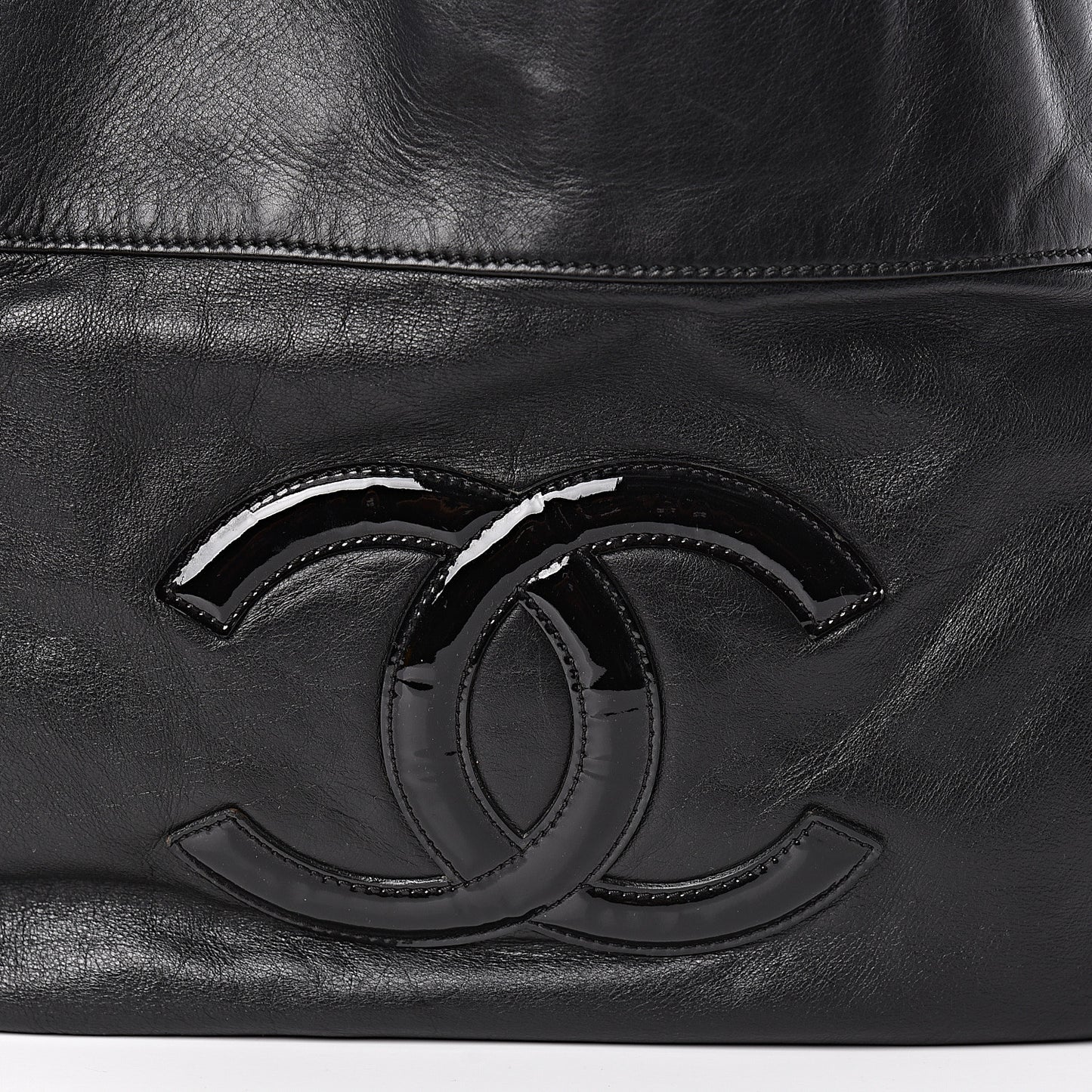Calfskin Modern Chain Rhodoid Hobo Black
