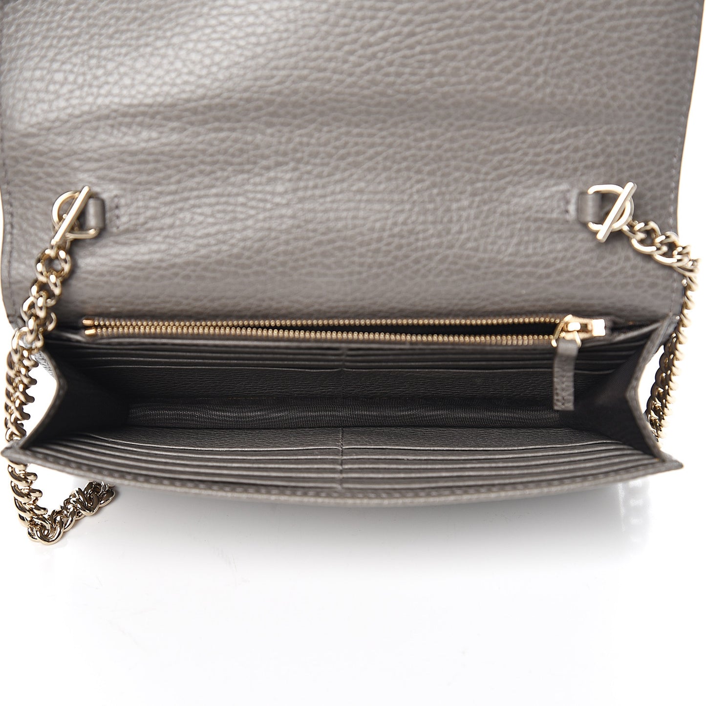 Dollar Calfskin Interlocking G Chain Wallet Loess