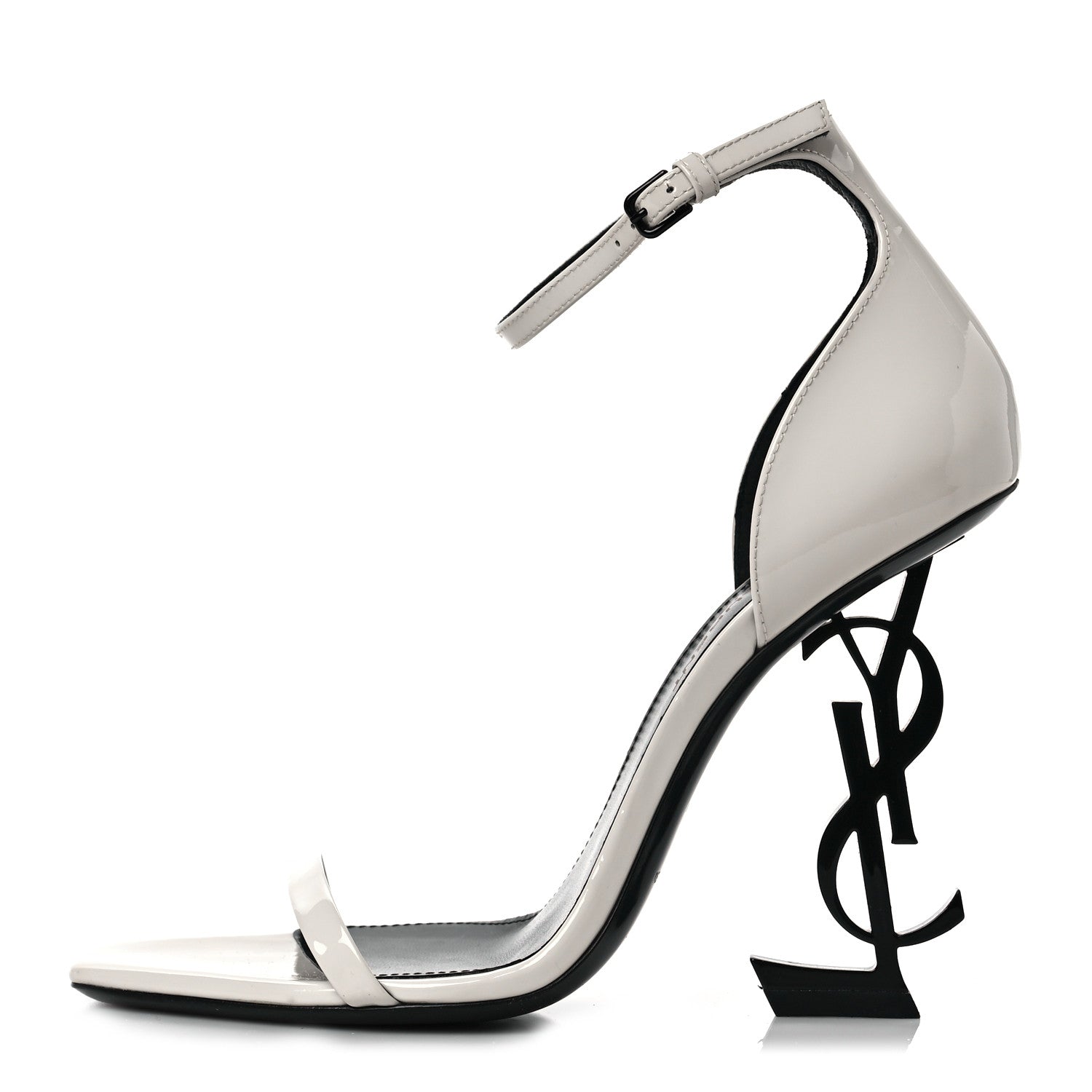 Saint Laurent Patent Calfskin 110 Opyum Sandals 36.5 Neutro 1 of 7