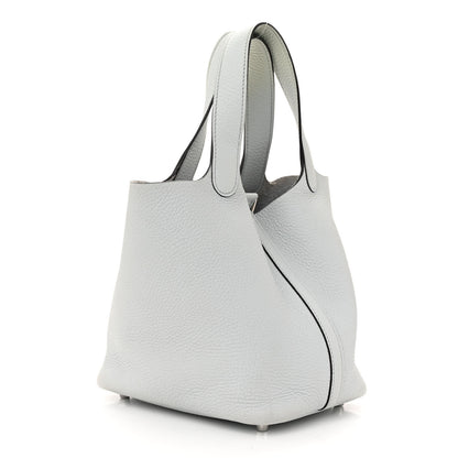 Hermes Taurillon Clemence Picotin Lock 18 PM Bleu Pale 3 of 11