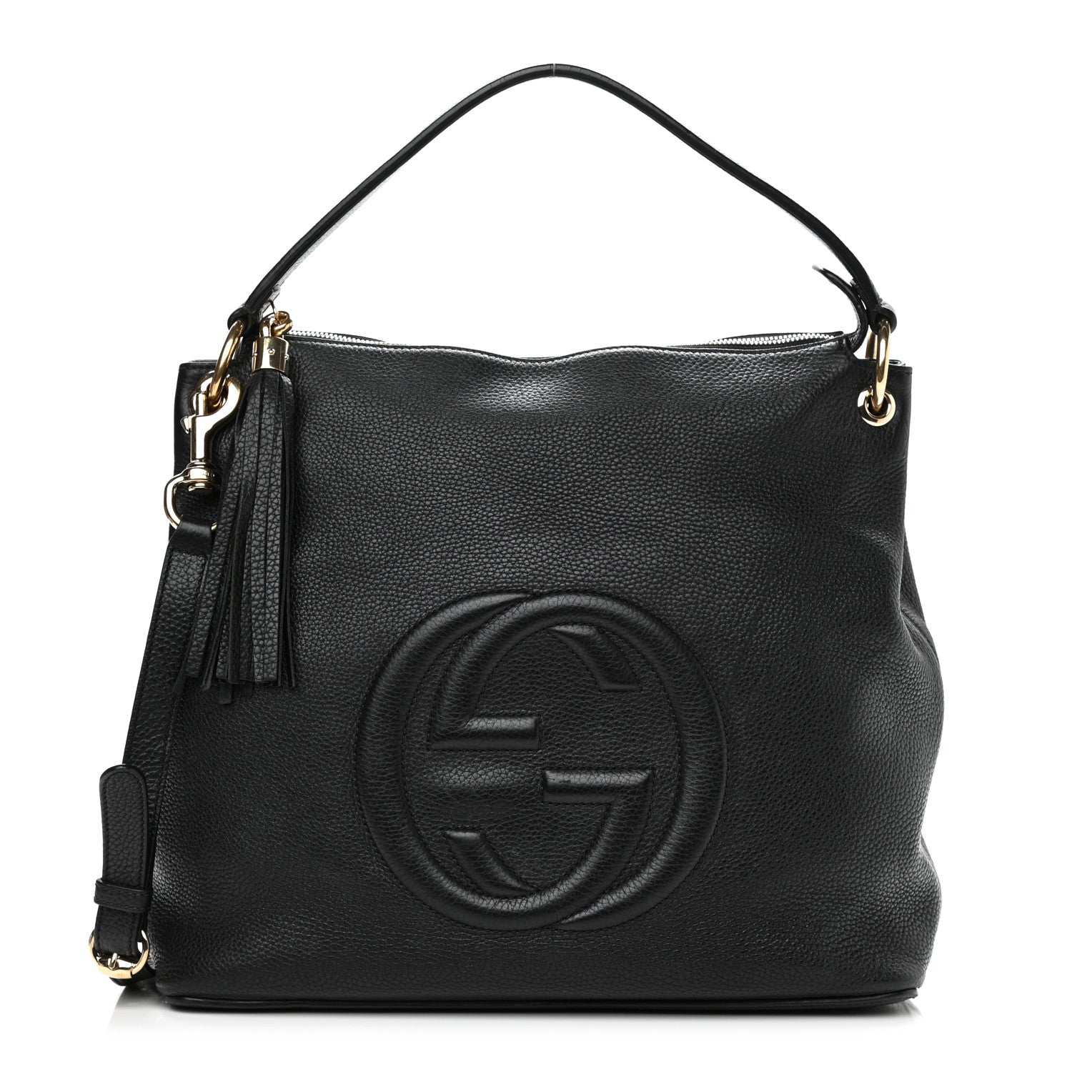 Gucci Pebbled Calfskin Large Soho Hobo Black 1 of 12