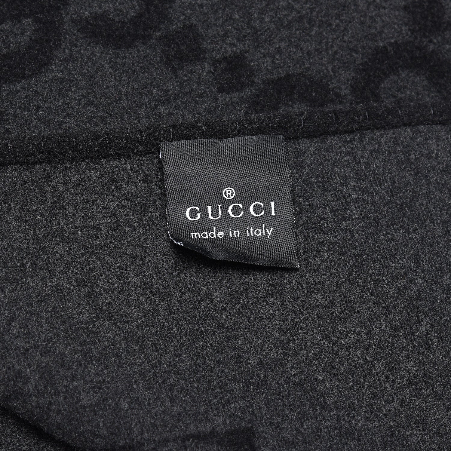 Gucci Wool Cashmere GG Monogram Blanket Grey Black 4 of 4