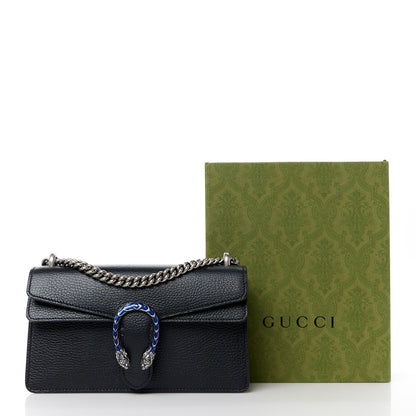 Gucci Dollar Calfskin Enamel Small Dionysus Shoulder Bag Black Electric Blue 13 of 13