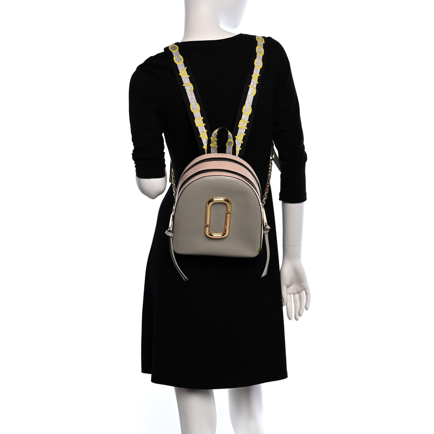 Saffiano Mini Snapshot Backpack Beige Multicolor