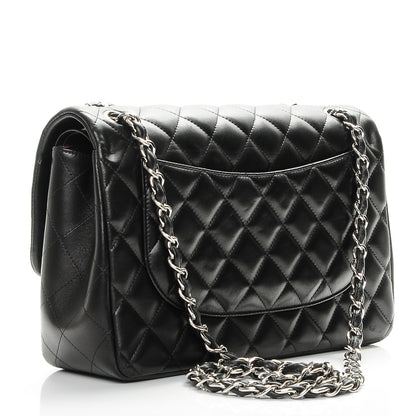 Chanel Lambskin Quilted Jumbo Double Flap Black 3 of 7