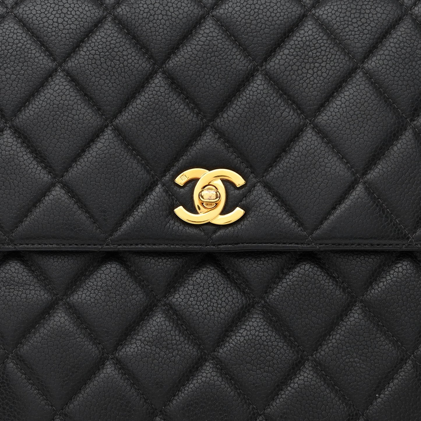 Caviar Quilted Jumbo Kelly Flap Black