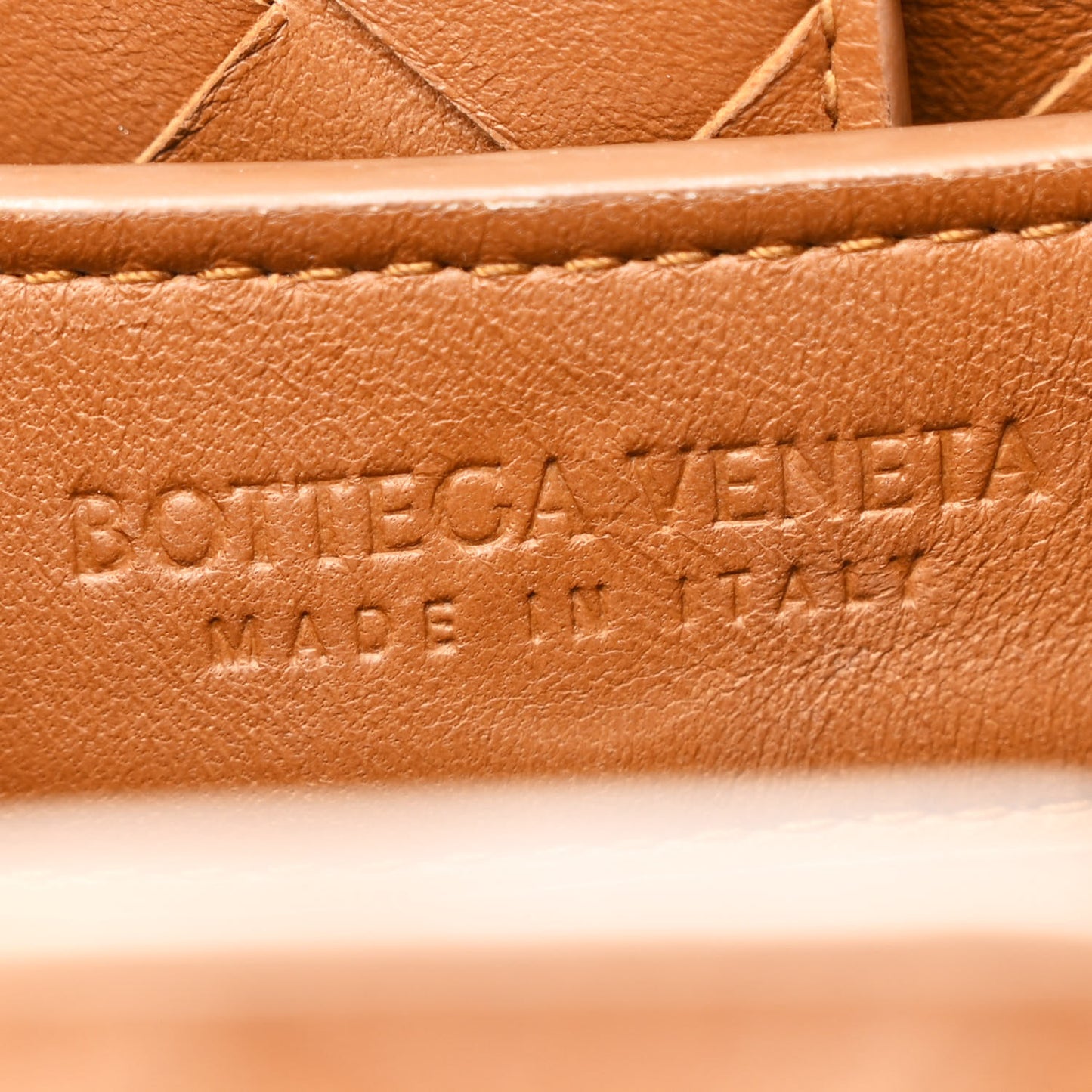 Nappa Intrecciato Medium Andiamo Shoulder Bag Cognac
