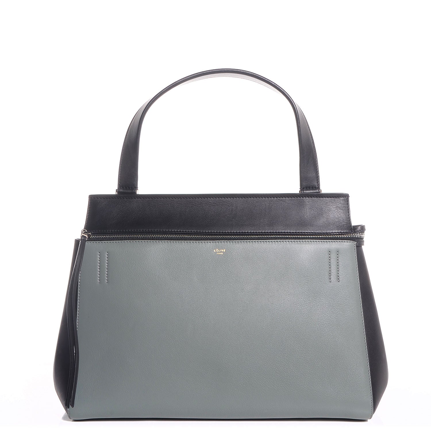 Celine Calfskin Medium Bi-Color Edge Shoulder Bag Almond 1 of 7