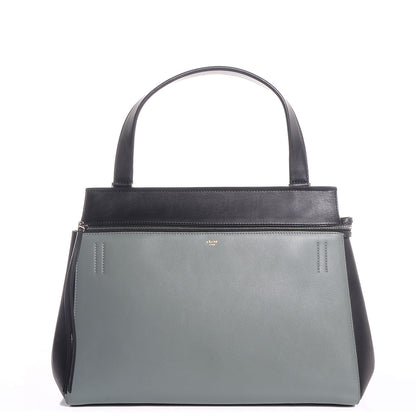 Celine Calfskin Medium Bi-Color Edge Shoulder Bag Almond 1 of 7