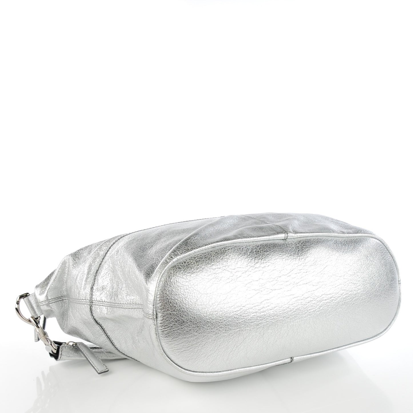 Metallic Calfskin Large Nightingale Silver