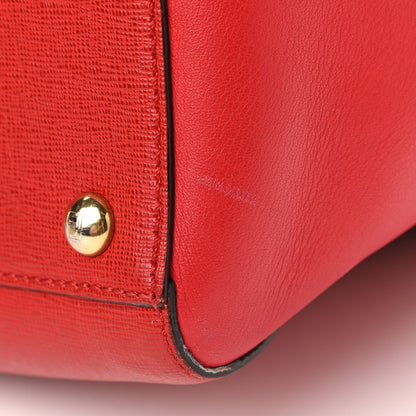 Fendi Vitello Elite Flamingo Regular 2Jours Tote Rosso Fiamma 10 of 14